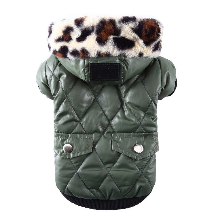 Winter Dog Coat with Fur Collar